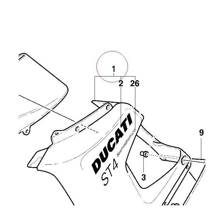 Left upper half-fairing 48010581CA