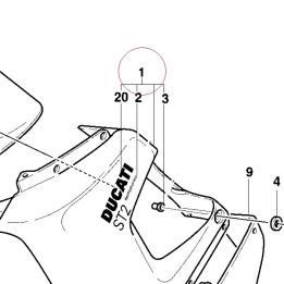 Left upper half-fairing 48010581DD