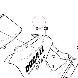 Left upper half-fairing gray senna 48010581EG