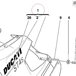 Left upper half-fairing gray senna 48010582EG