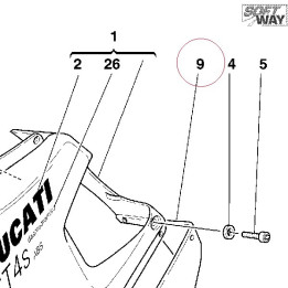Left lower half-fairing matt gray 48010592AF