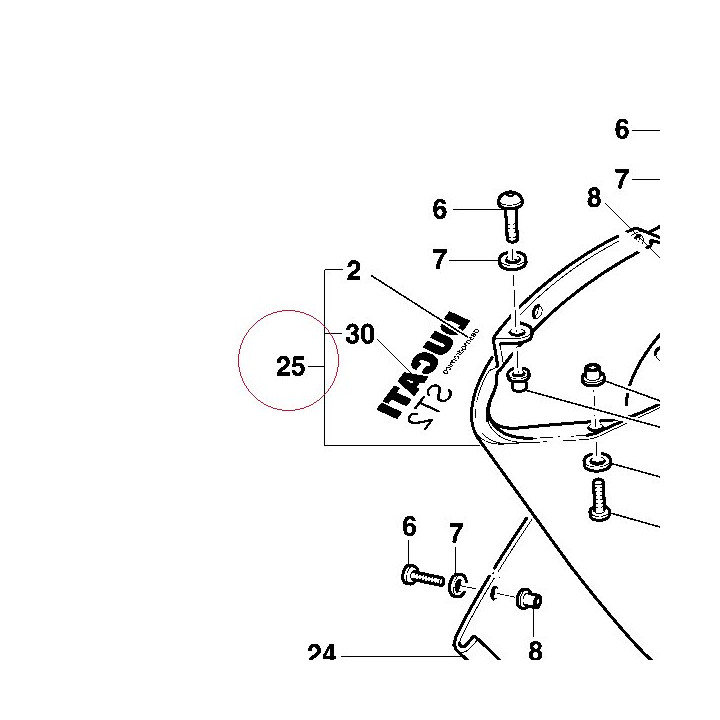 Right upper half-fairing 48010600A