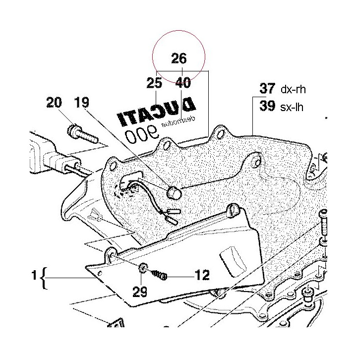 Right upper half-fairing 48010811BB