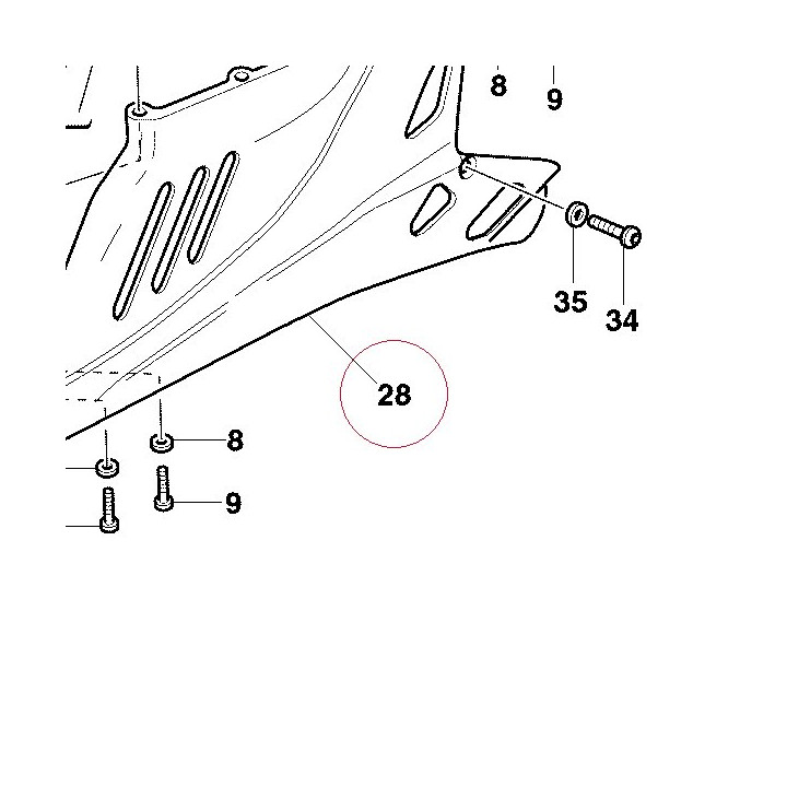 Left lower half-fairing yellow 48010841BB