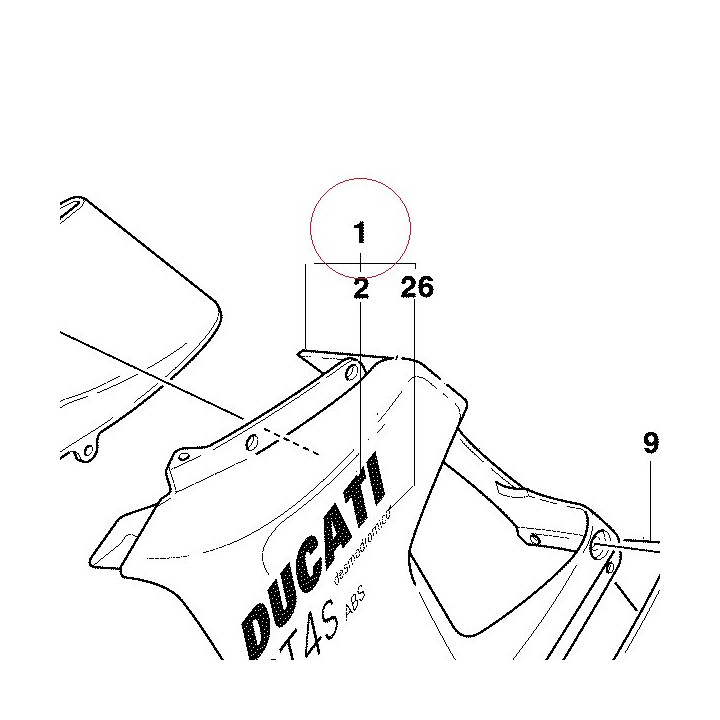 Left upper half-fairing red 48011321AA
