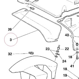 Air deflector, right red 48011501AA