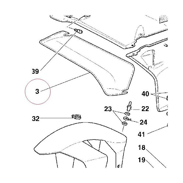 Air deflector, right yellow 48011501AB