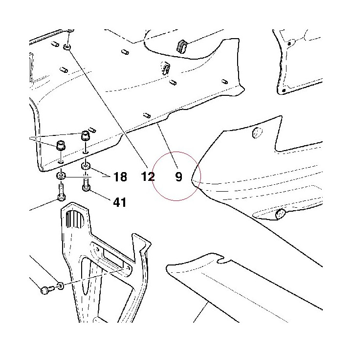 Right lower fairing red 48011521BA