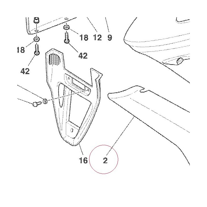 Air deflector, left red 48011531AA
