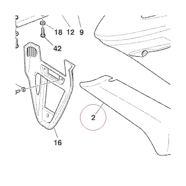 Air deflector, left yellow 48011531AB