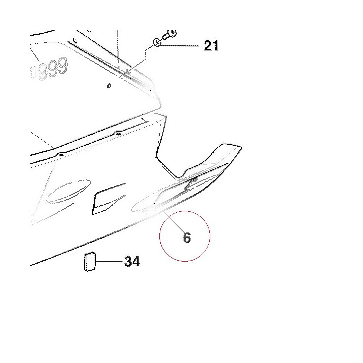 Left lower fairing red 48011551BA