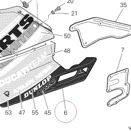 Fairing, lower left red 48011551CP