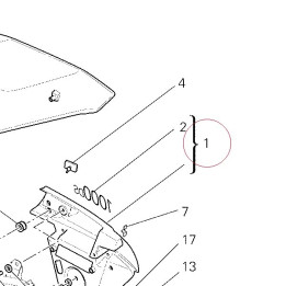 Left upper half-fairing dark gray 48011711AE