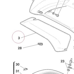 Air deflector, right red 48011771AX