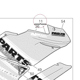 Right upper half-fairing red 48011791CP