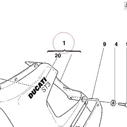 Left upper half-fairing silver 48011902BE