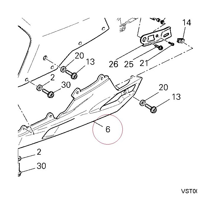 Left lower half-fairing 48012281AN