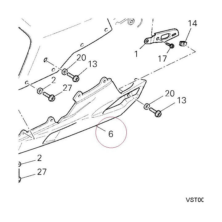 Left lower half-fairing 48012281AW
