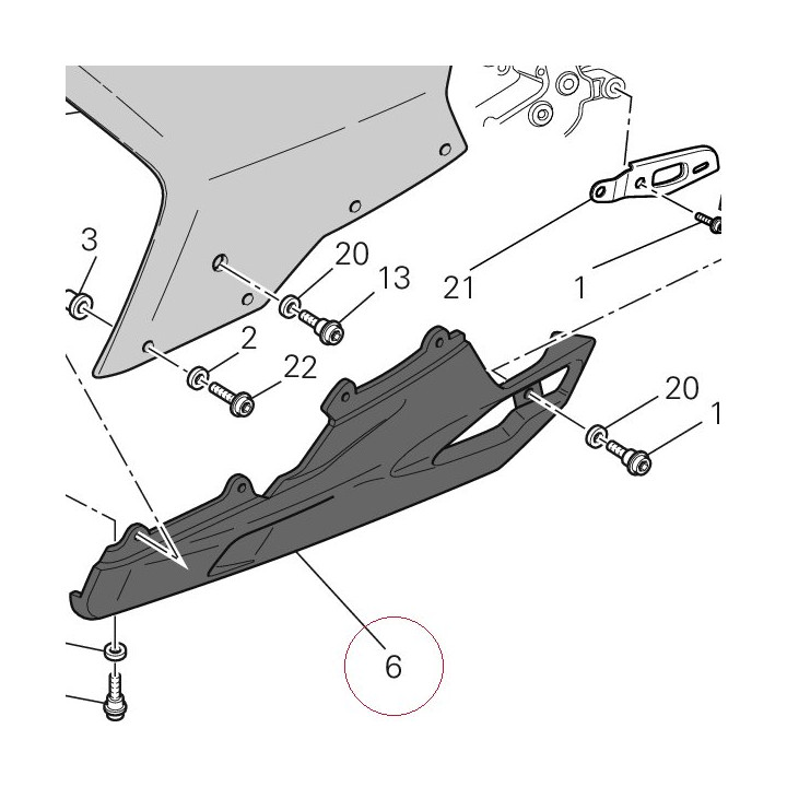 Left lower half-fairing 48012281BK