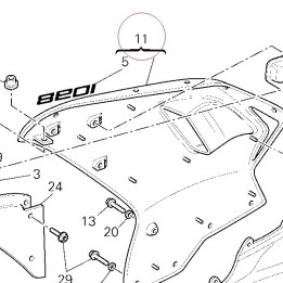 Right upper half-fairing 48012293AA