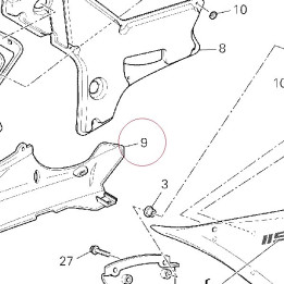 Right lower half-fairing 48012302AB