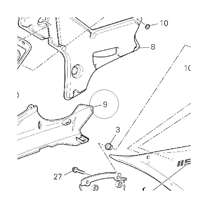 Right lower half-fairing 48012302AB