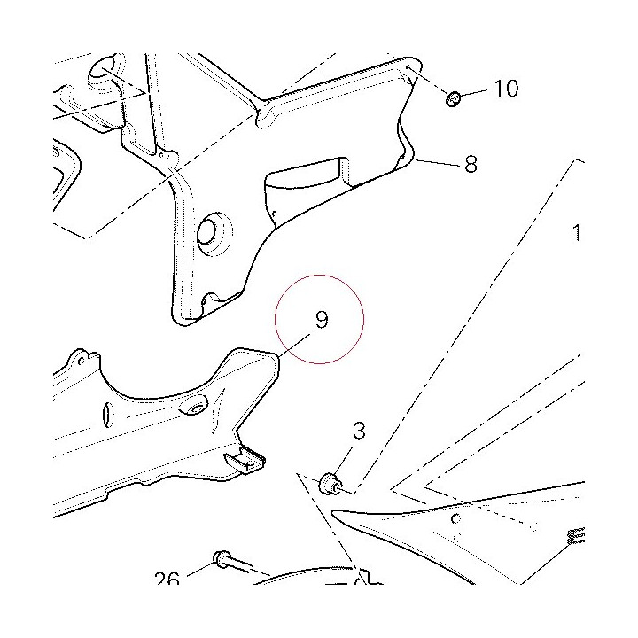 Right lower half-fairing 48012302AG