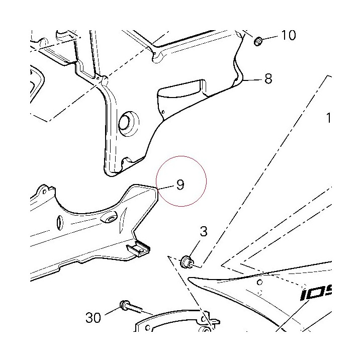 Right lower half-fairing 48012302AN