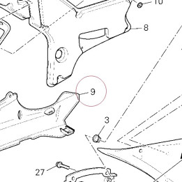 Right lower half-fairing 48012302AW