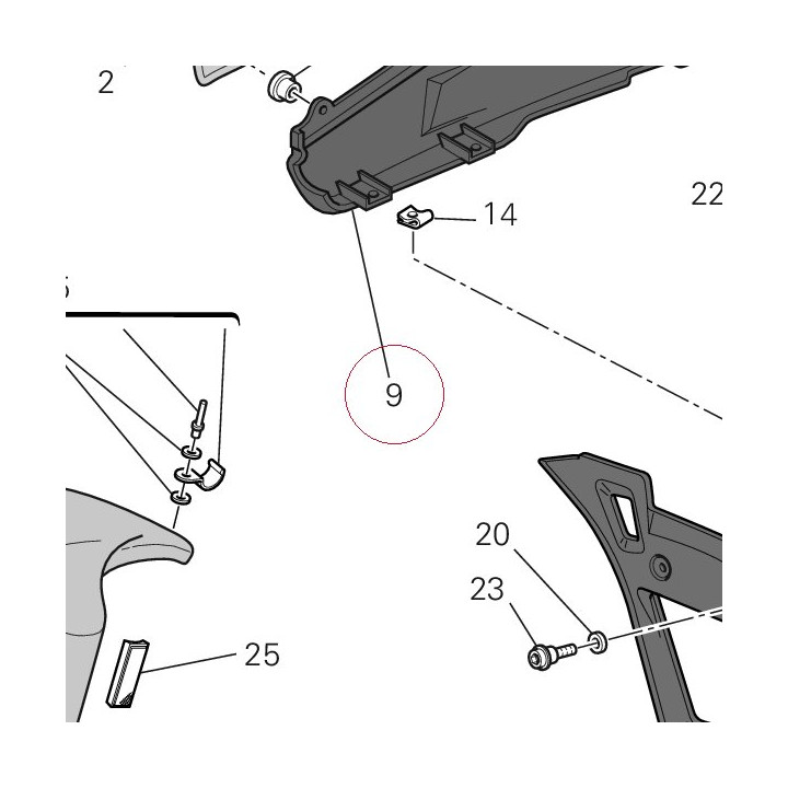 Lower half-fairing right 48012302BK