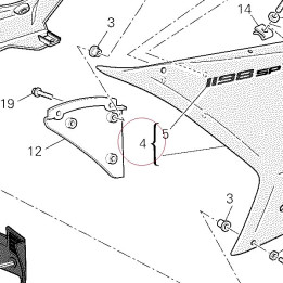 Upper half-fairing left diamond black 48012371CQ