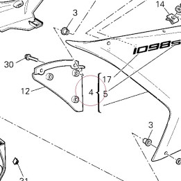 Left upper half-fairing 48012372AA