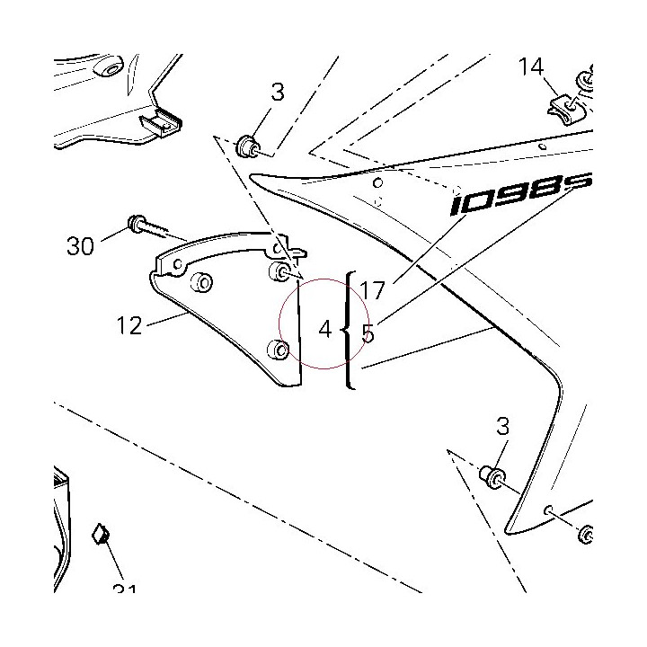 Left upper half-fairing 48012372AA