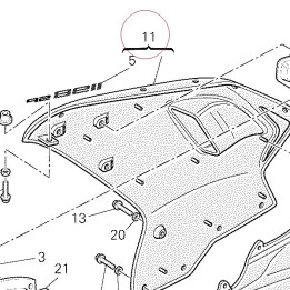 Upper half-fairing right red 48012391CA