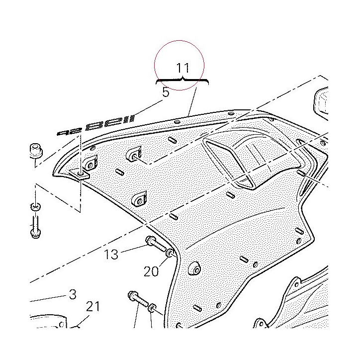 Upper half-fairing right black 48012391CQ