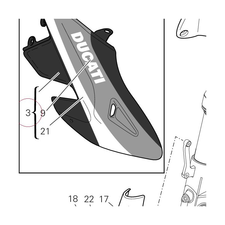 Fairing, right 48012501AH