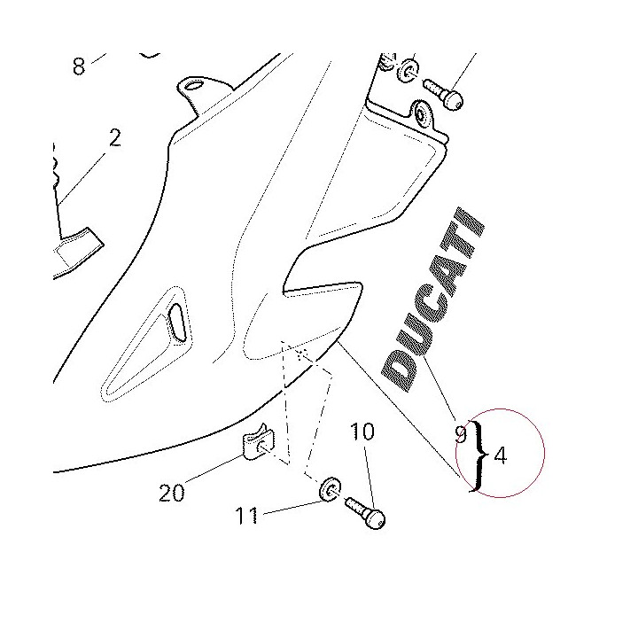 Fairing, left 48012511AW