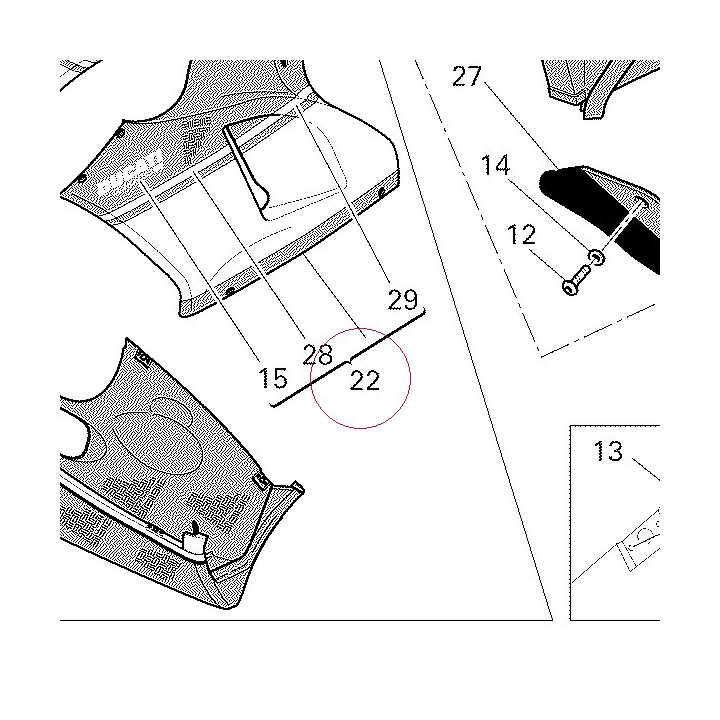 Fairing, left 48012561AW