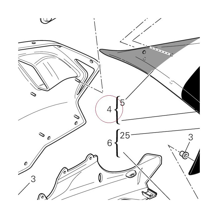 Upper half-fairing left 48012601AH