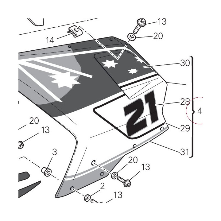 Left upper half-fairing 48012601AT