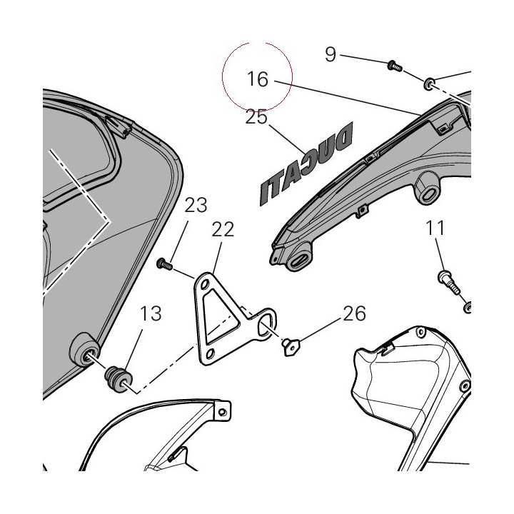 Half-fairing tank right 48012943AD