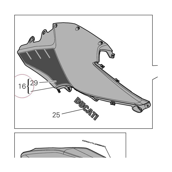 Half-fairing tank right 48012943AF