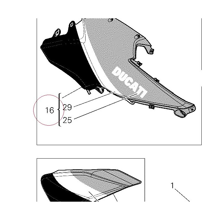 Half-fairing tank right 48012943AH