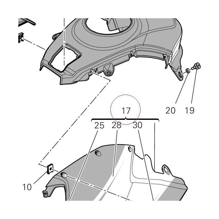 Half-fairing tank left 48012953AG