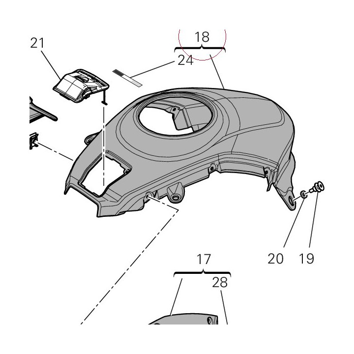 Half-fairing tank centre 48012963AF