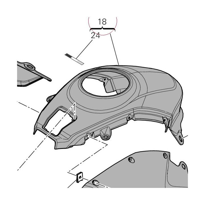 Half-fairing tank centre 48012963AW