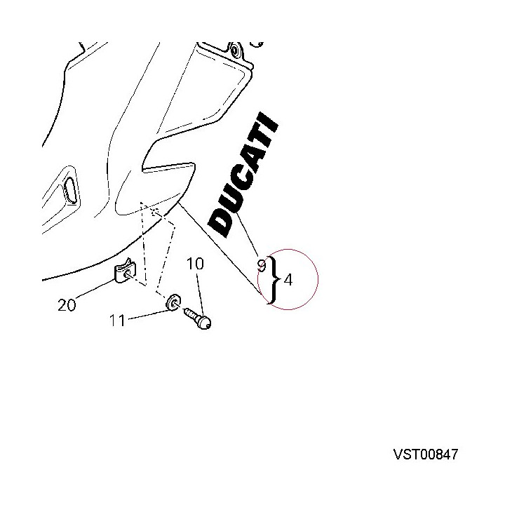 Fairing, left 48012991BK