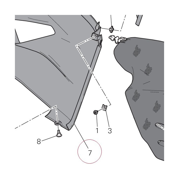 Left lower fairing red 48013333AA