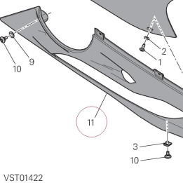 Fairing, lower right white 48013354AW