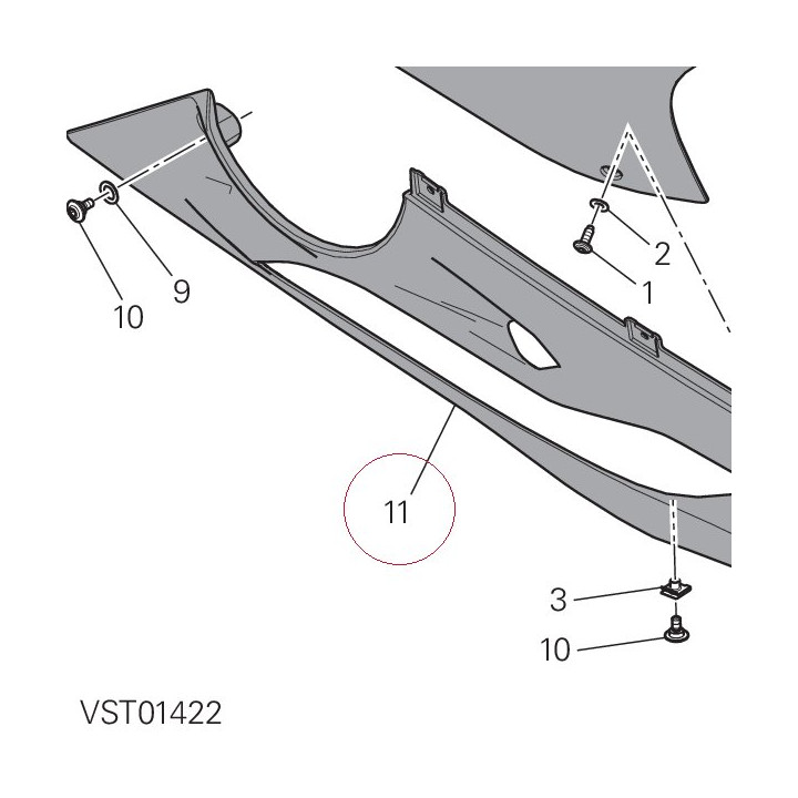 Fairing, lower right white 48013354AW